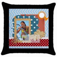 summer - Throw Pillow Case (Black)