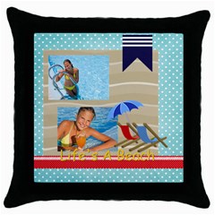 summer - Throw Pillow Case (Black)