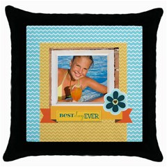 summer - Throw Pillow Case (Black)