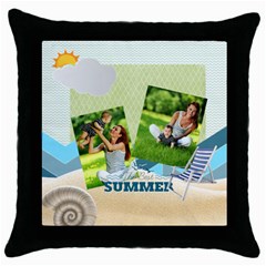 summer - Throw Pillow Case (Black)