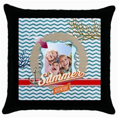 summer - Throw Pillow Case (Black)