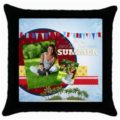 summer - Throw Pillow Case (Black)