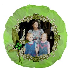 Green Leaf Pattern 18  Premium Round Cushion - Large 18  Premium Round Cushion 