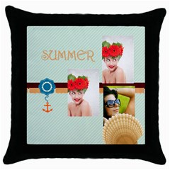 summer - Throw Pillow Case (Black)