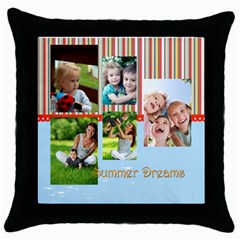 summer - Throw Pillow Case (Black)