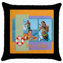 summer - Throw Pillow Case (Black)