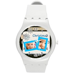 merry christmas - Round Plastic Sport Watch (M)