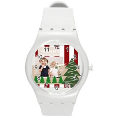 merry christmas - Round Plastic Sport Watch (M)