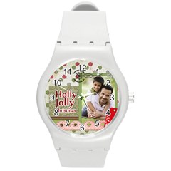 merry christmas - Round Plastic Sport Watch (M)