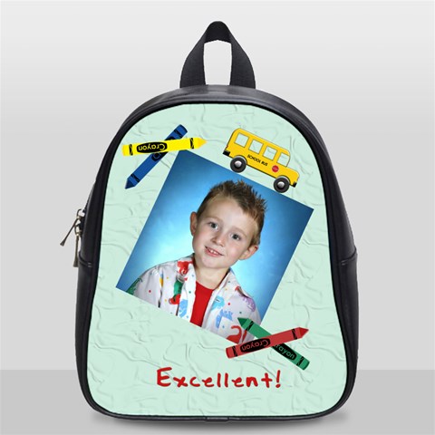 Crayons And Bus School Backpack Small By Chere s Creations Front