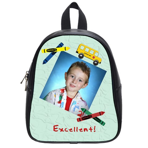 Crayons And Bus School Backpack Small By Chere s Creations Front