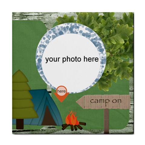 Camp Here Tile Coaster By Zornitza Front