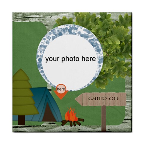 Camp Here Tile Coaster By Zornitza Front