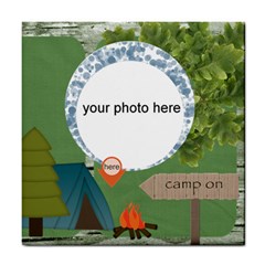 Camp here tile coaster