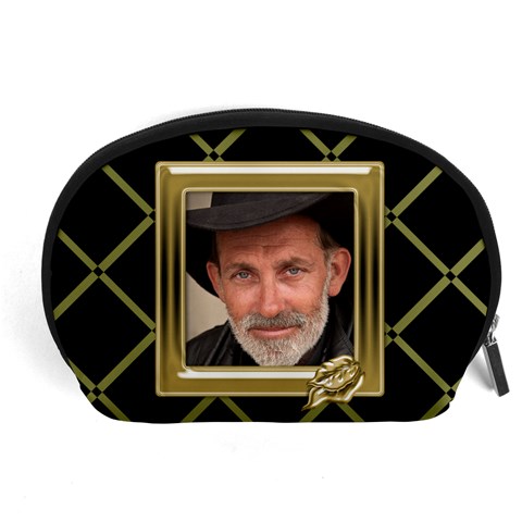 Black And Gold Accessorypouch (large) By Deborah Front