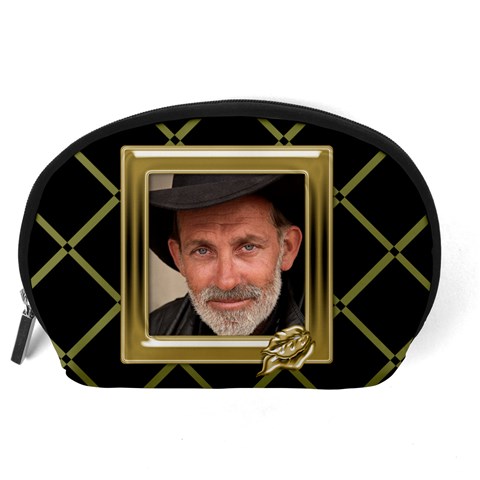 Black And Gold Accessorypouch (large) By Deborah Back