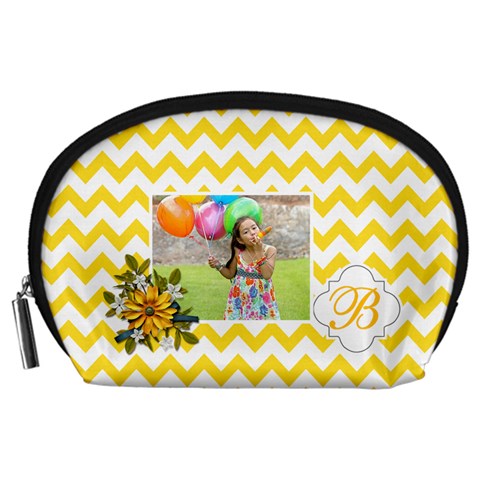 Pouch (l) : Yellow Chevron By Jennyl Front