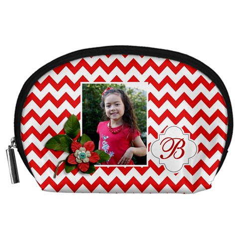 Pouch (l) : Red Chevron By Jennyl Front