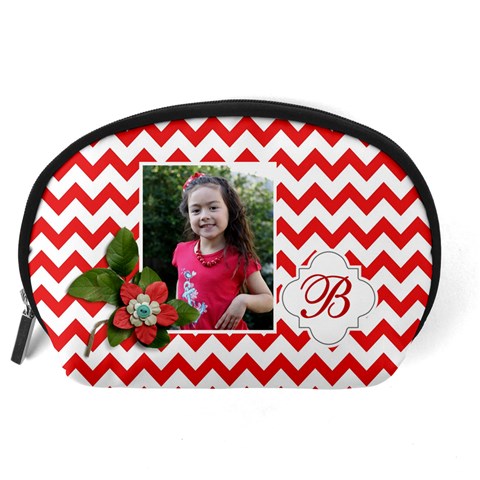 Pouch (l) : Red Chevron By Jennyl Back