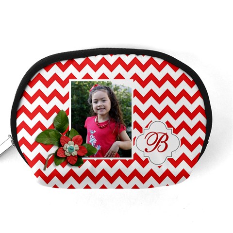 Pouch (m): Red Chevron By Jennyl Back
