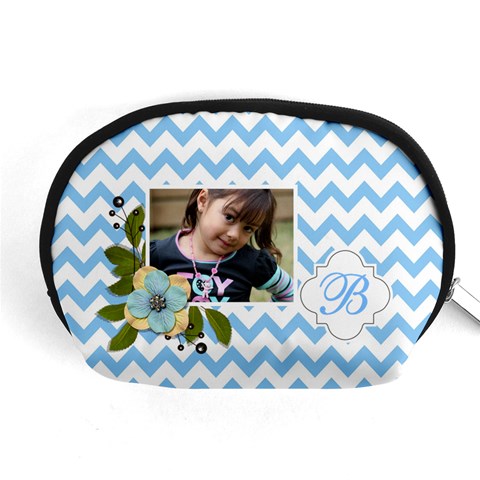 Pouch (m): Blue Chevron By Jennyl Front