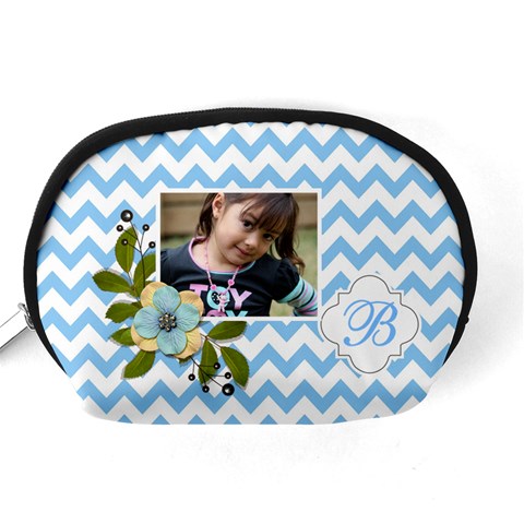 Pouch (m): Blue Chevron By Jennyl Back