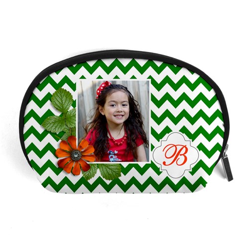 Pouch (l) : Green Chevron By Jennyl Front