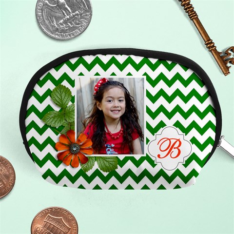 Pouch (m): Green Chevron By Jennyl Front