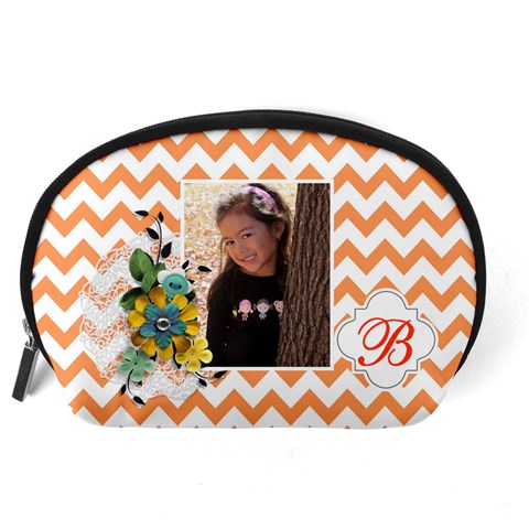 Pouch (l) : Orange Chevron By Jennyl Back