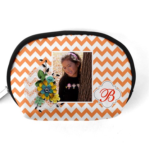 Pouch (m): Orange Chevron By Jennyl Back