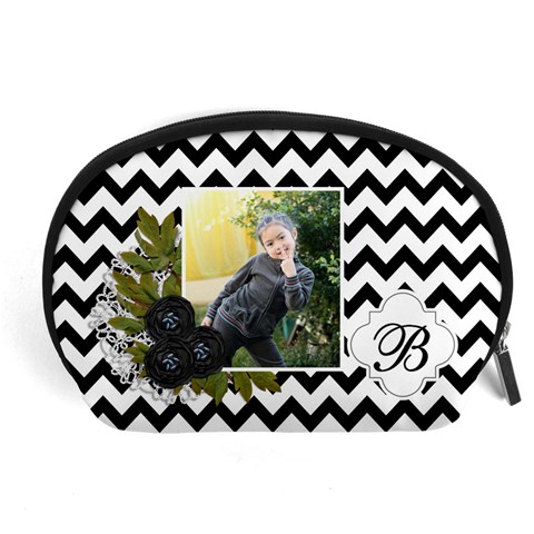 Pouch (l) : Black Chevron By Jennyl Front