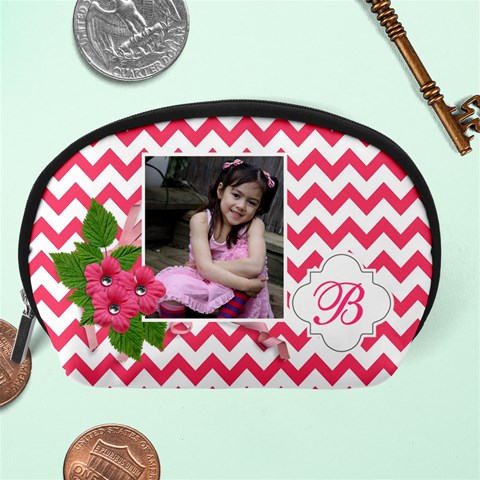 Pouch (l) : Pink Chevron By Jennyl Back