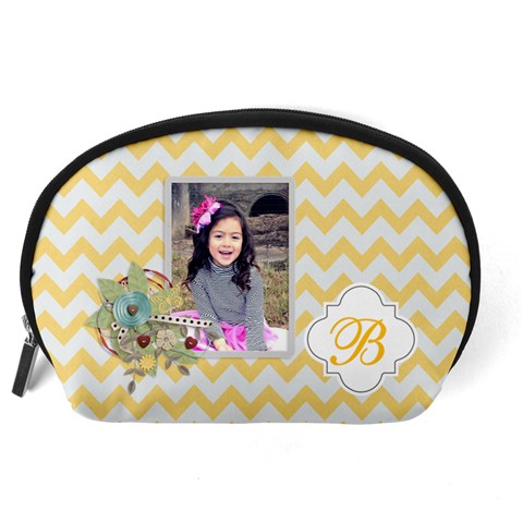 Pouch (l) : Yellow Chevron By Jennyl Back