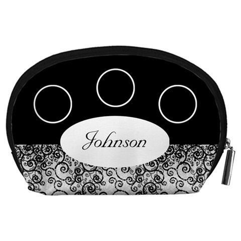 Classic Black And White Accessory Pouch (large) By Deborah Back