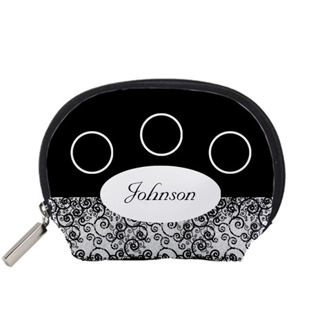 Classic Black And White Accessory Pouch (small) By Deborah Front