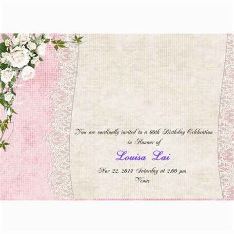 Mom s Birthday Party Invitation By Winnie Yu 7 x5  Photo Card - 7