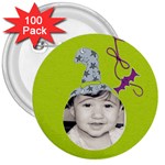 3  button 100 pack - 3  Button (100 pack)