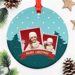 merry christmas - Round Ornament (Two Sides)