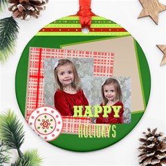 merry christmas - Round Ornament (Two Sides)