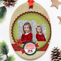 merry christmas - Oval Ornament (Two Sides)