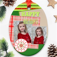 merry christmas - Oval Ornament (Two Sides)