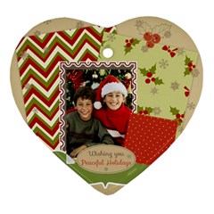 merry christmas - Heart Ornament (Two Sides)