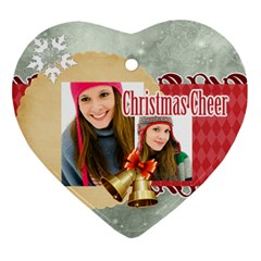 merry christmas - Heart Ornament (Two Sides)