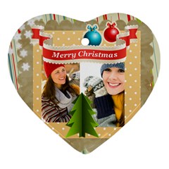 merry christmas - Heart Ornament (Two Sides)