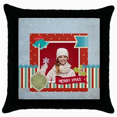 xmas - Throw Pillow Case (Black)