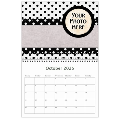 2025 Black White And Pink Calendar By Lisa Minor Oct 2025