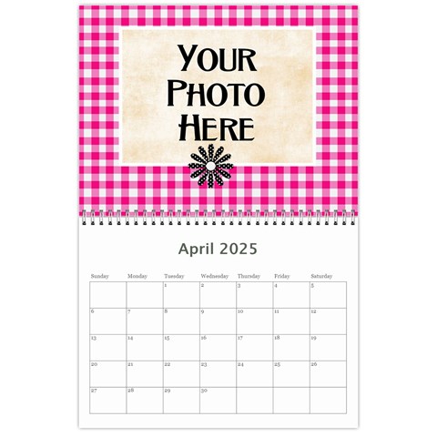 2025 Black White And Pink Calendar By Lisa Minor Apr 2025