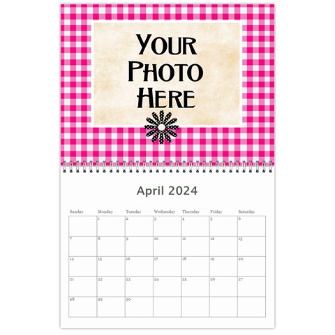 2024 Black White And Pink Calendar By Lisa Minor Apr 2024