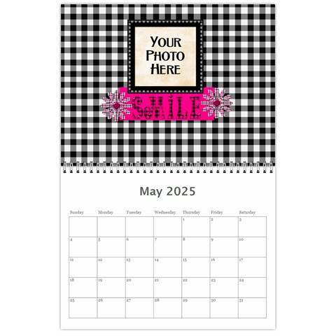 2025 Black White And Pink Calendar By Lisa Minor May 2025