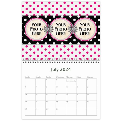 2024 Black White And Pink Calendar By Lisa Minor Jul 2024